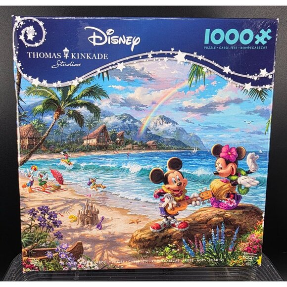 Thomas Kinkade Disney Mickey Minnie & Friends 1000pc Jigsaw Puzzle Art - Picture 1 of 5